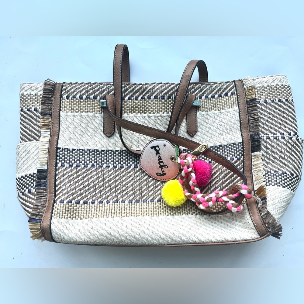 CALL IT SPRING Stylish Tan and Cream Tote Bag